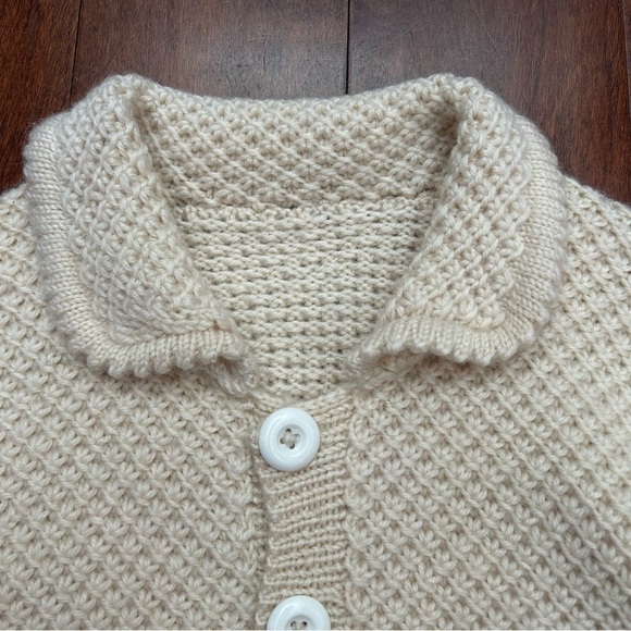Cozy Cream Knit Kids Cardigan, So Classic and Lovely, Size 5 - Picture 2 of 10